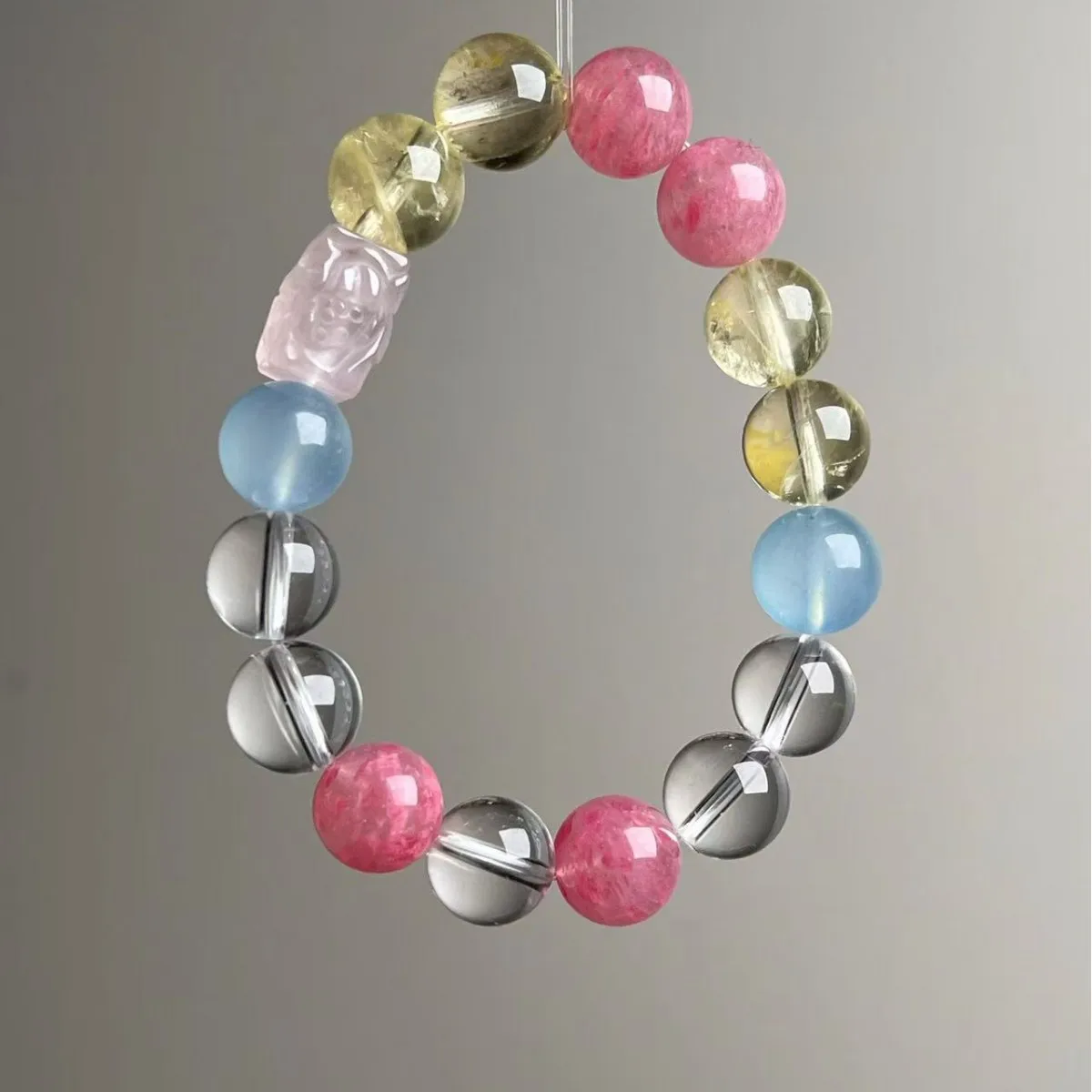 

Natural Multi-treasure Crystal Bracelet, Aquamarine White Crystal Women's Light Luxury Fashion Niche Bracelet