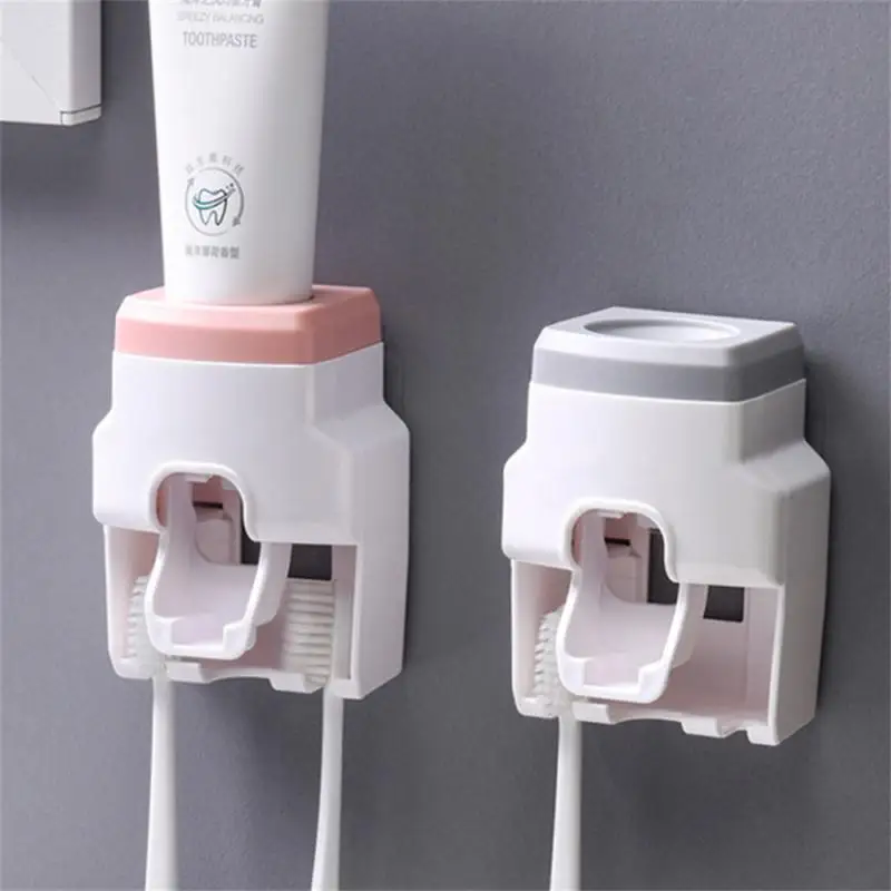 Toothbrush Holder Firmly Portable Wall-mounted Save Time Punch-free Threaded Interface Toothpaste Squeezer Waterproof Durable