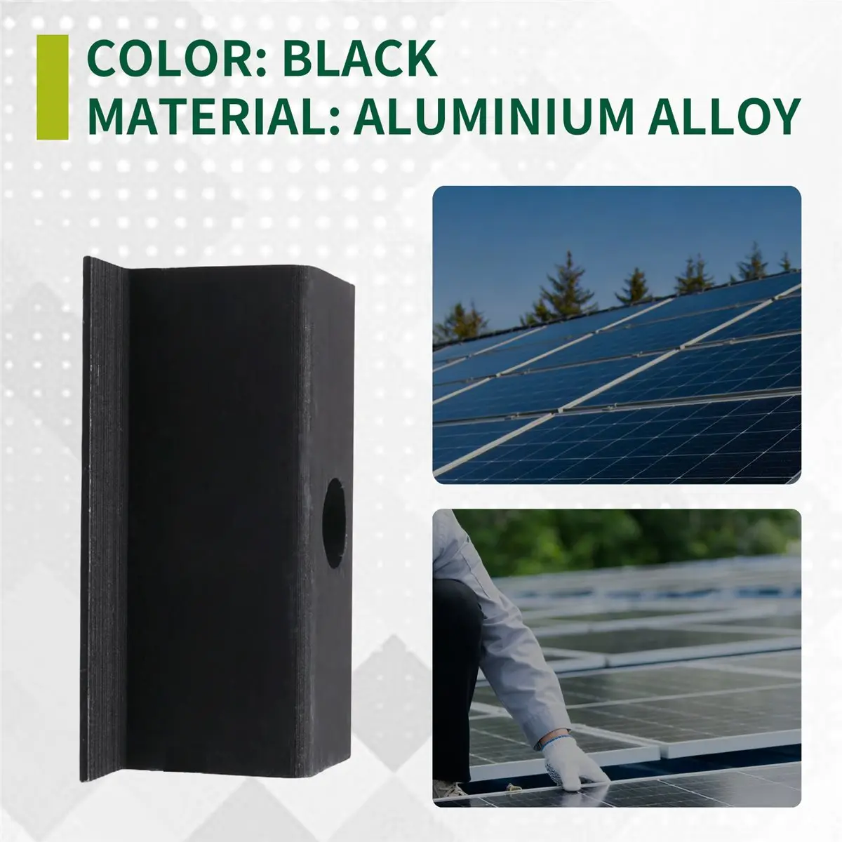 *A* 10 шт. центральных зажимов для солнечных панелей, черные, зажим для модулей для всех высот рам, кронштейн для солнечных панелей на крышу.