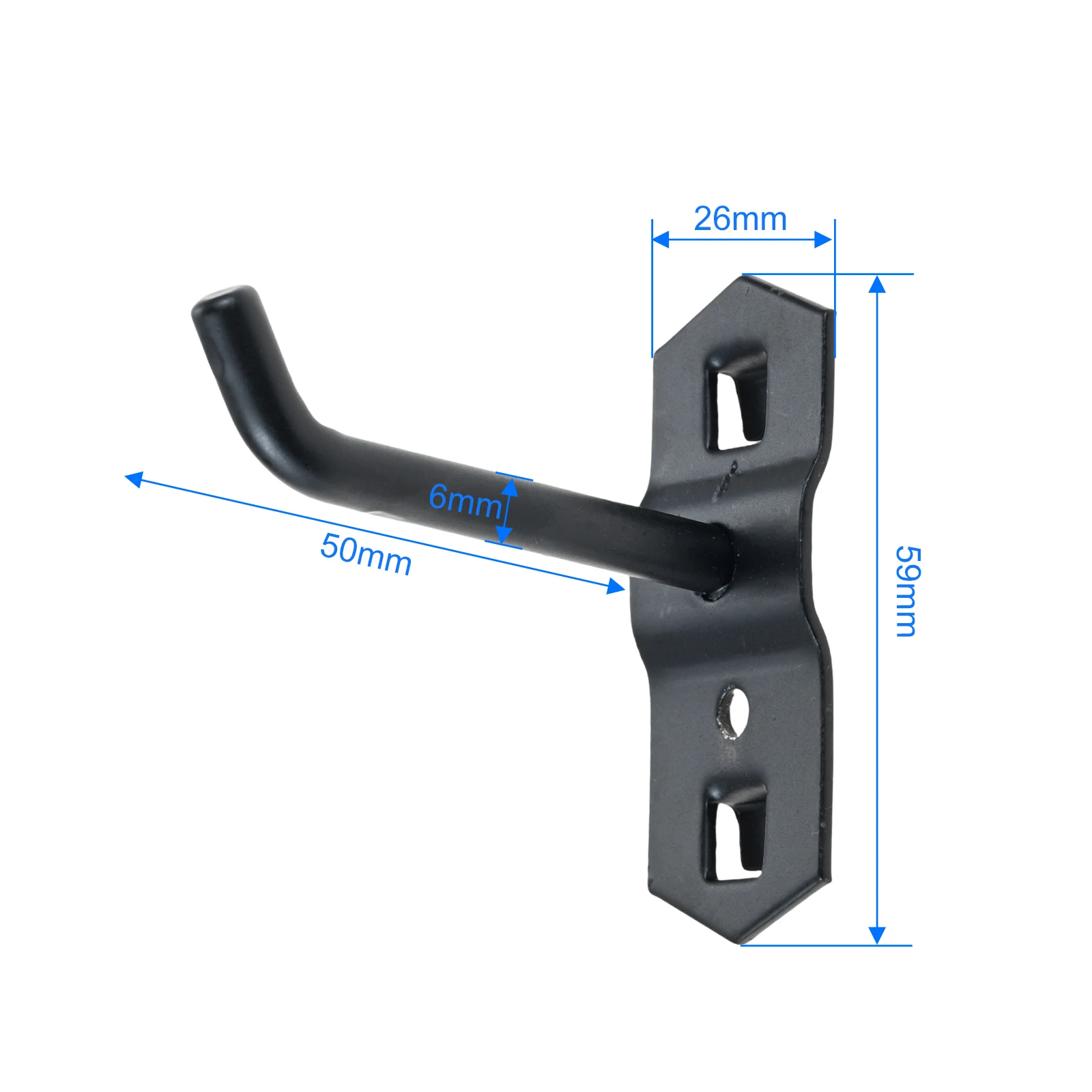 10Pcs/set 50mm Black Hole Board Hook Steel Kitchen/Garden/Door Hanger Shelf Hardware Tool Wall Storage Rack Garage Pegboard Hook