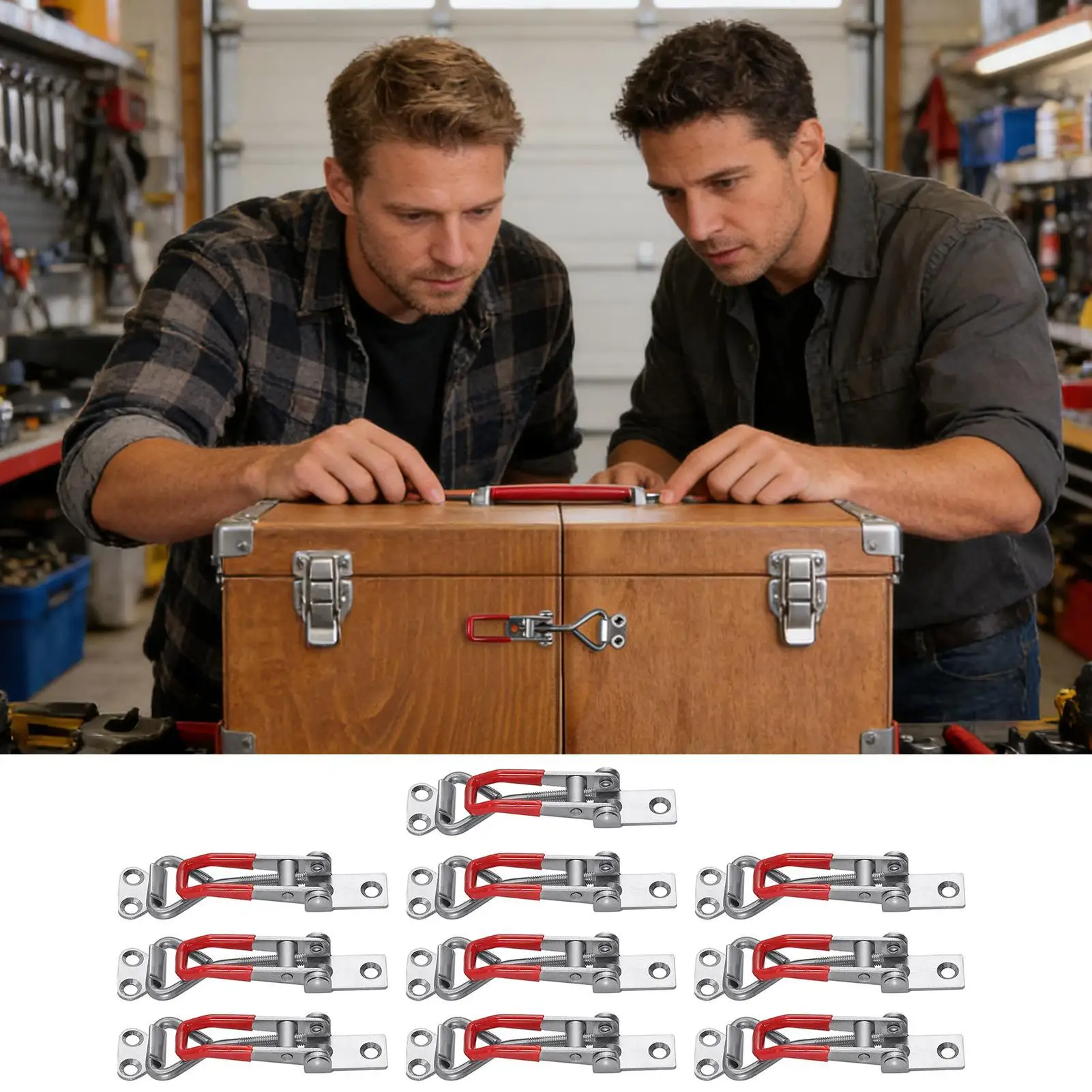 

Зажимы-фиксаторы (10 шт.) для деревообработки: регулируемые зажимы для дверей, шкафов, крышек, ящиков, морозильных камер, грилей