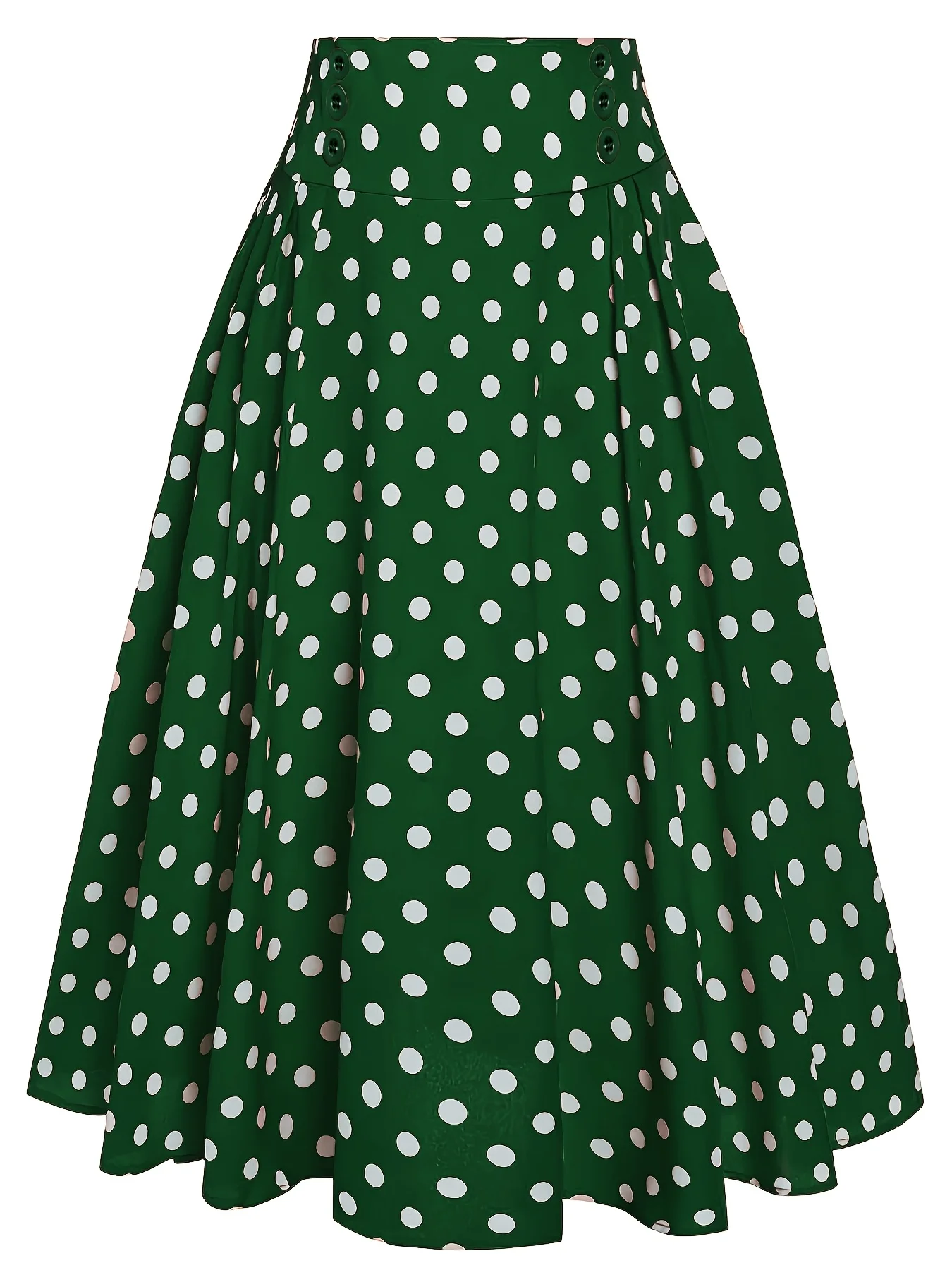 Plus Size Women'S Elegant Fashion Skirt, Casual Printed Midi Dress, Brown Striped Plaid Polka Dot Pattern