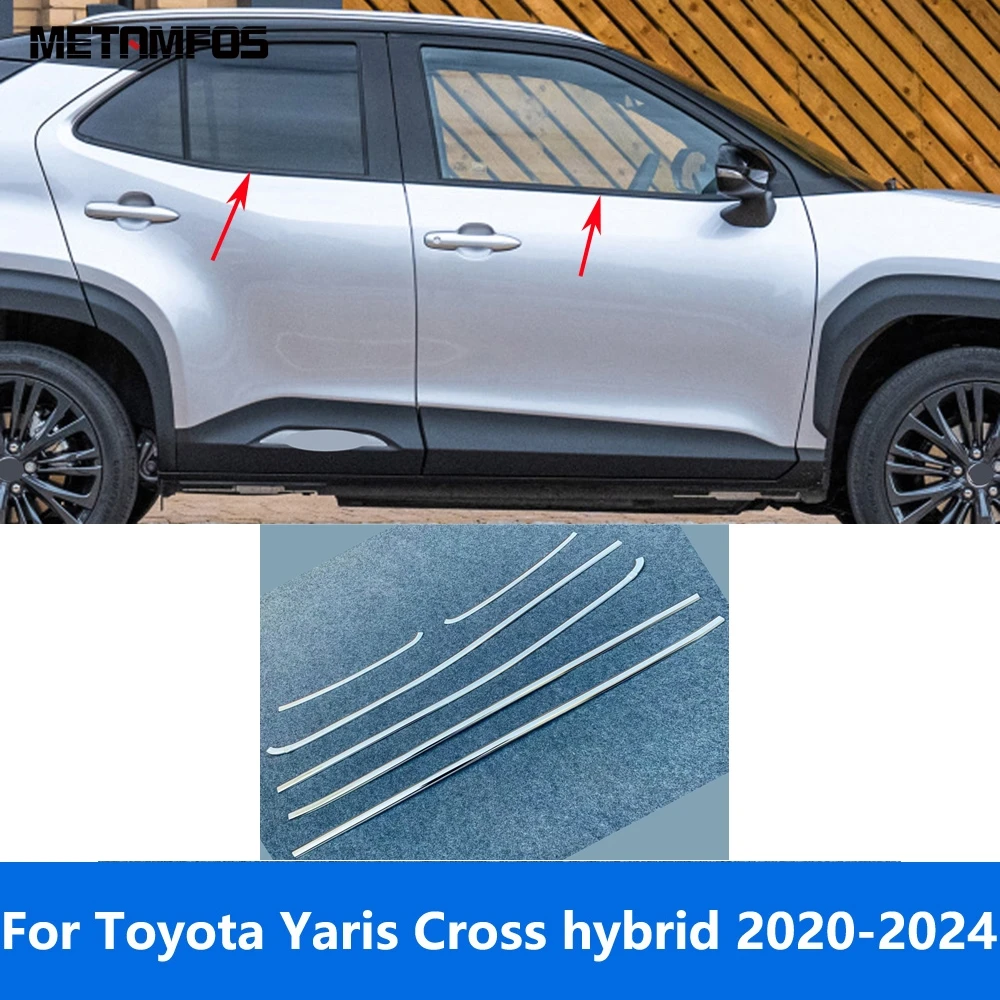 

For Toyota Yaris Cross hybrid 2020-2023 2024 Chrome Lower Window Sill Window Frame Molding Trim Sticker Accessories Car Styling