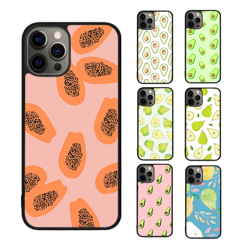 Avocado Pear Papaya Fruit Phone Case cover For iPhone SE2020 15 16 14 13 12 11 Pro Max Coque For Apple 8 PLUS 7 fundas