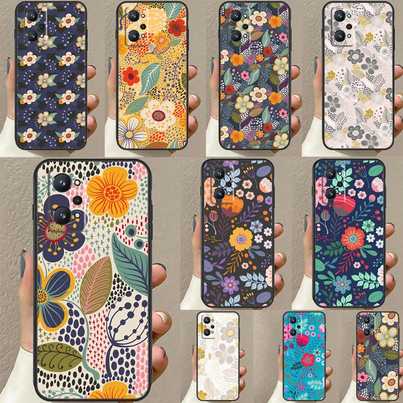 Floral Charm Secret Garden For Realme C30 C31 C33 C35 C55 C21Y GT Neo 5 3T 2T OnePlus 11 10 9 Pro Nord CE 3 2 Lite Case