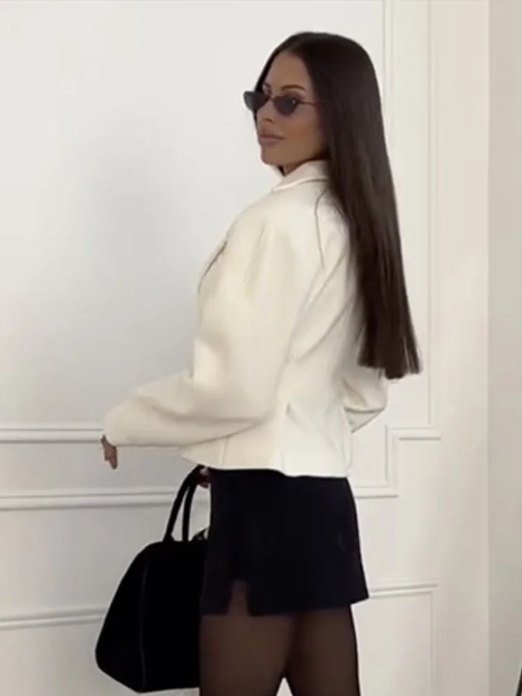 

Elegant Lapel Long Sleeve Women's Coat New Autumn Winter Slim One Button Elegant Female Office Suit Jacket 2025 Streetwear