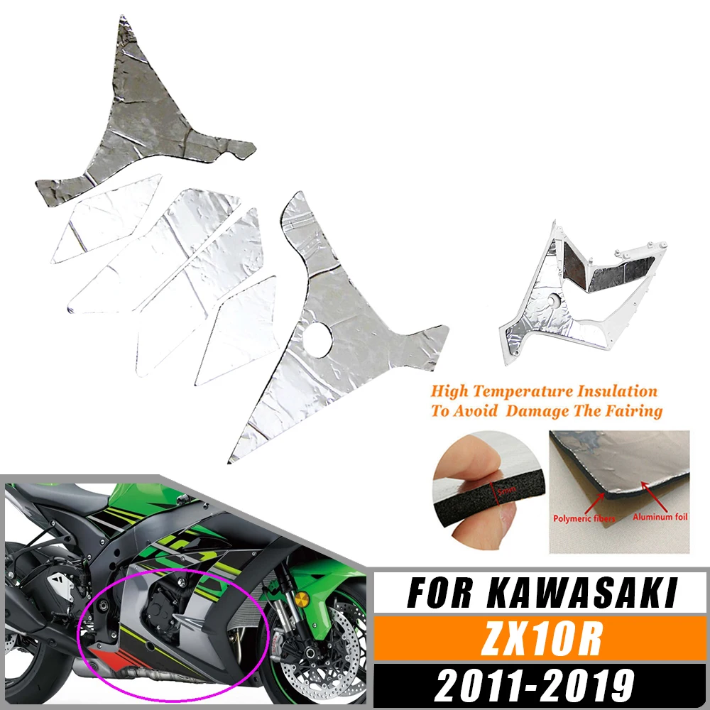 

For Kawasaki Ninja ZX-10R ZX10R 2011-2019 Motorcycle Accessories Pre-Cut Belly Fairing Heat Shield Mat Insulation Protection