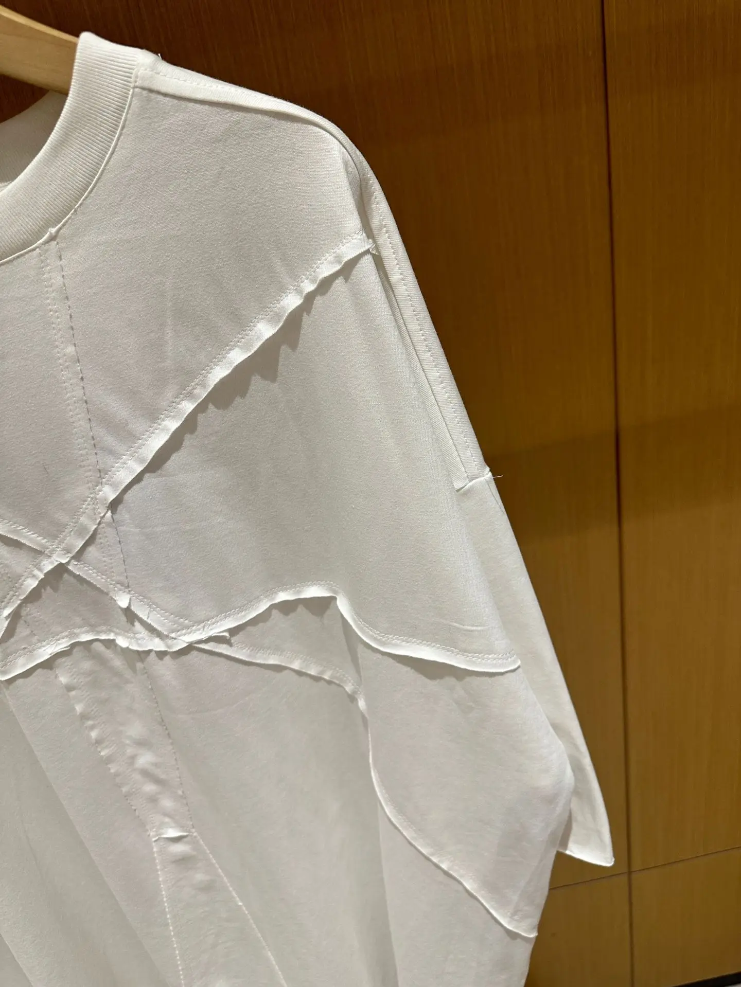 High Street Tees Ro Style Washed Vintage Short Sleeved T-shirt Tops Men's with Loose Ribbon Splicing Short Sleeve Tshirts