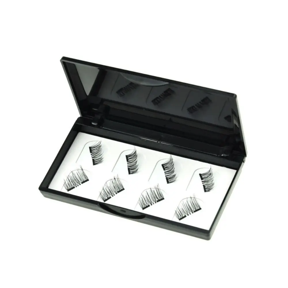 New Natural Look Magnetic Eyelashes Half Eye 2 Magnets Magnetic Lashes Reusable with Tweezers False Eyelashes
