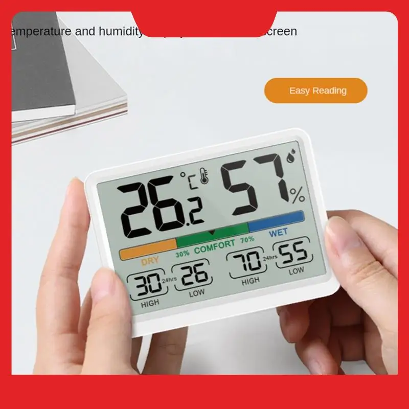 

A32HOT-Digital Alarm Clock Temperature And Humidity Meter Clock Multifunctional Indoor Household Electronic Alarm Clock