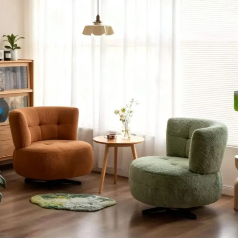 Fabric Sofa Chair Modern Simple Balcony Single Chair Rotatable Living Room Home Small Household Homestay Leisure Chair