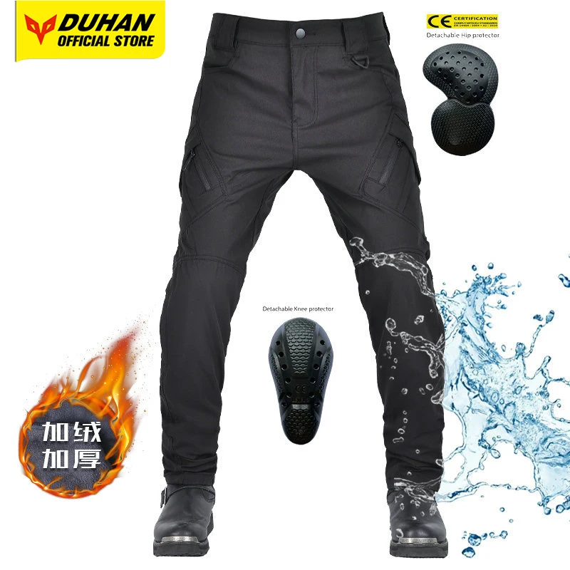 Pantalones de motocicleta Pantalones de motocicleta impermeables Pantalones de trabajo verdes cálidos a prueba de viento Equipo de protección certificado CE