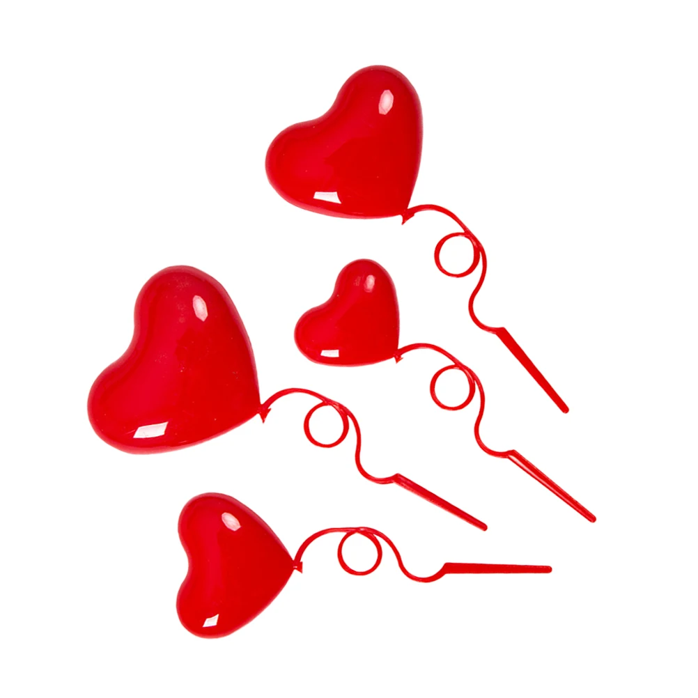 

40 Pcs Heart Shaped Cake Picks Birthday Party Cupcake Toppers Plastic Safe Decor Creative Design Dessert Accessories Balloon