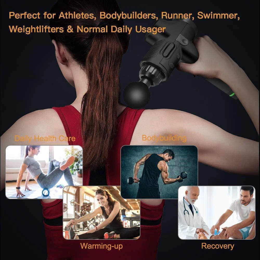 best  handheld cordless professional custom powerful percussion vibration deep tissue muscle massage gun