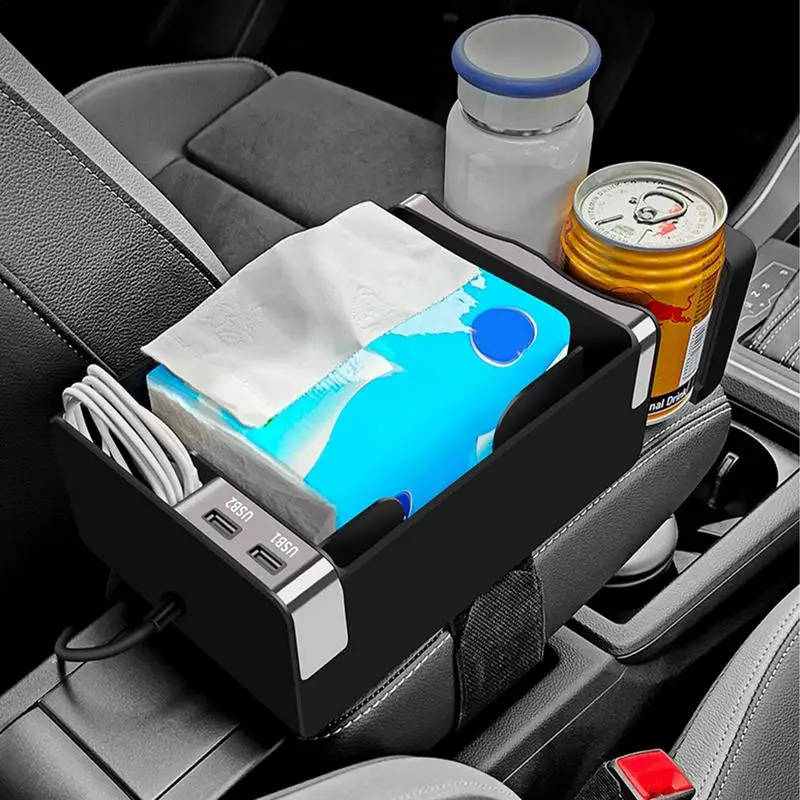 Car Armrest Storage Box Car Console Side Organizer Easy To Clean And Install In-car Storage Accessories For Storing