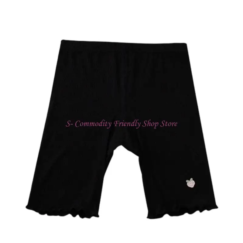 85AE Stretchy Waist Nonslip Short Pants For Little Girls Lightweight Fabric Keeps Cool During Summer Activity