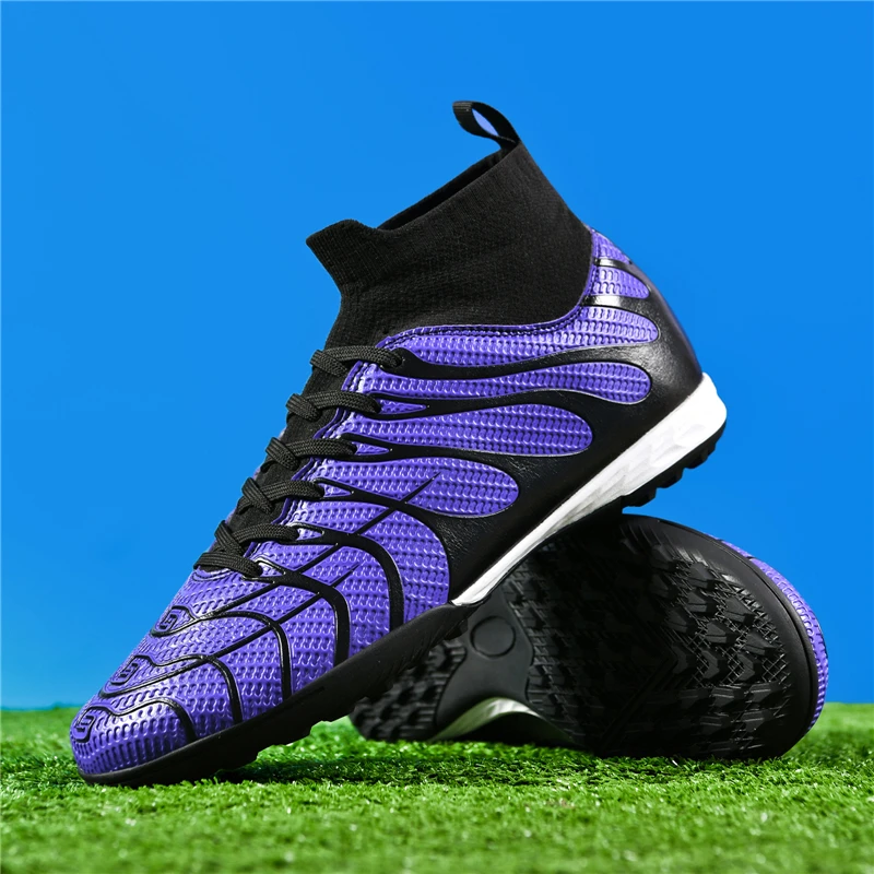 

2024 Men's Soccer Shoes Large Size Ultralight Football Boots Boys Sneakers Non-Slip AG/TF Soccer Cleats Ankle Boots Unisex