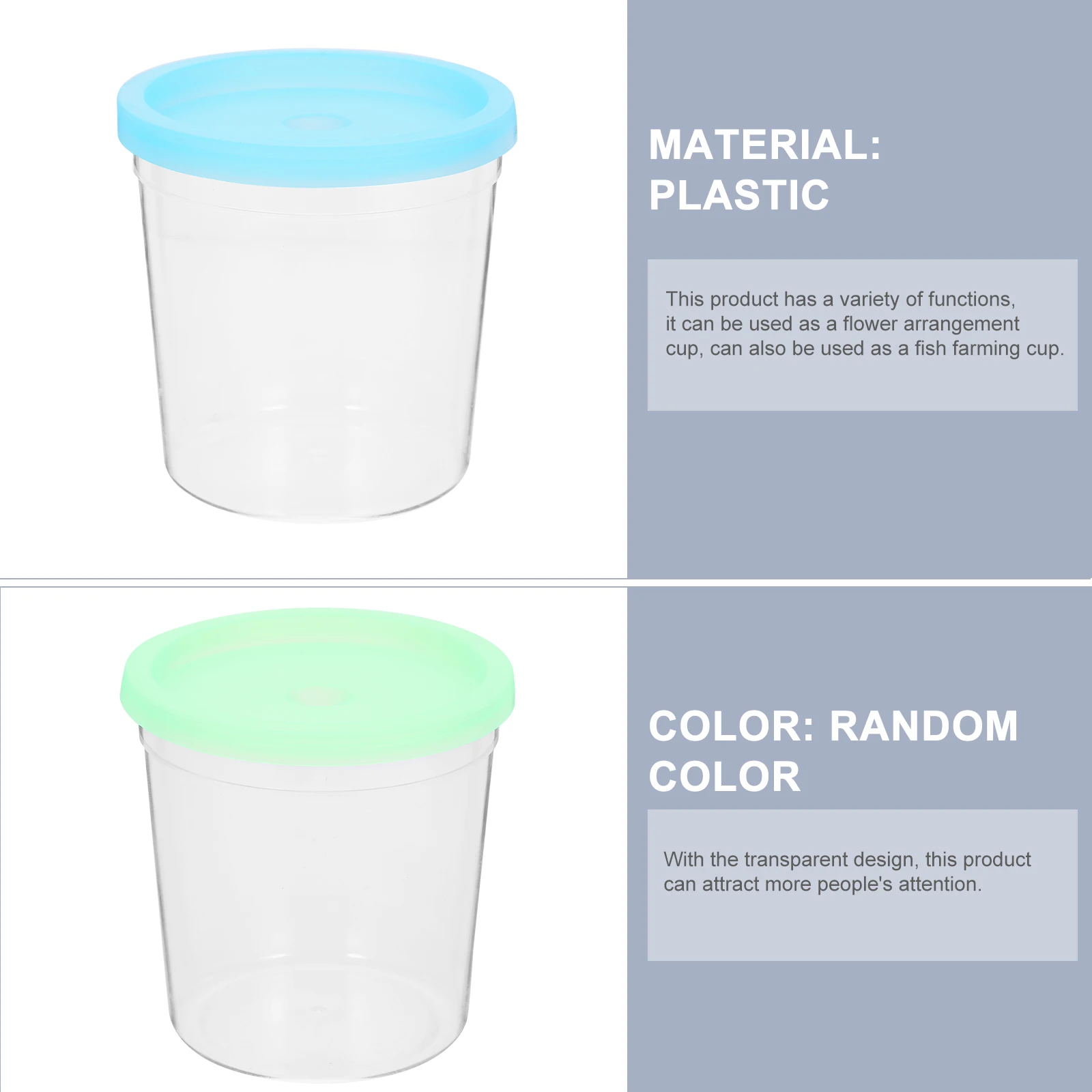 

12pcs Transparent Flower Arrangement Dyeing Cup Jellyfish Fish Farming Betta Cup Durable Plastic Gift Home Decor Random Color