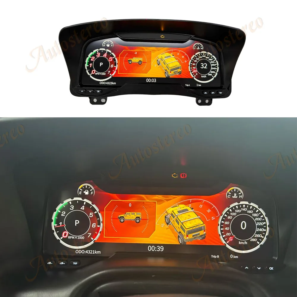 

12.3 For Hummer H3 2005-2010 LCD Dashboard Instrument Panel Digital Cluster Smart Gauges Module Auto Speed Meter Ai Screen