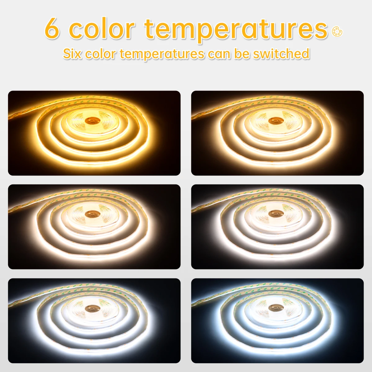 576leds/m alto brilho cob tira conduzida 24v sem cintilação 2700k-6500k pode ser escurecido fita cct ra90 para decoração de parede de armário de cozinha