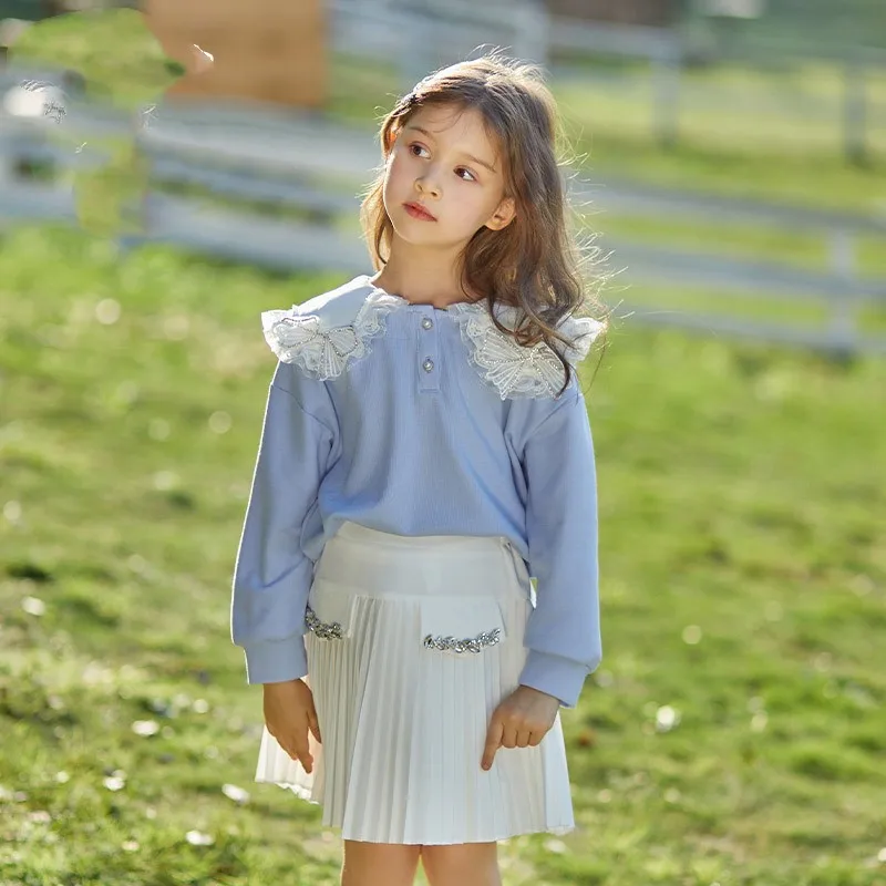 

Топ принцессы для девочек, толстовка и юбка, комплект одежды из 2 предметов, милая одежда для девочек от 3 до 12 лет, новые весенние комплекты одежды для маленьких девочек, детские комплекты