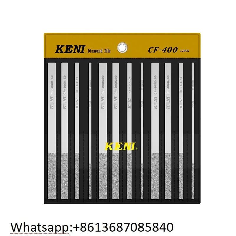 KENI set di lime diamantate piatte inclinate di grandi dimensioni sbavatura per molatura, archiviazione manuale