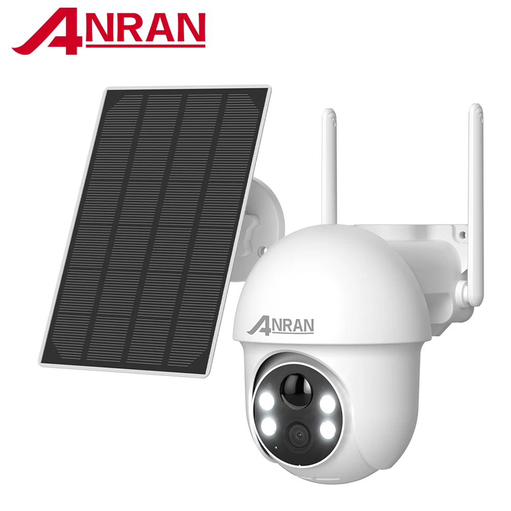 ANRAN caméra solaire 5MP extérieure PTZ sans fil Wifi batterie caméra caméras de sécurité Protection de la maison PIR détecter Vision couleur nocturne