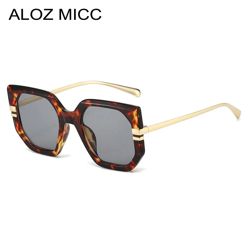 

New Polygon Retro Square Sunglasses Women Shades UV400 Retro Clear Ocean Gradient Lens Men Trending Leopard Sun Glasses