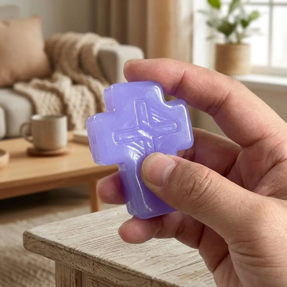 Super Soft Faith Cross Squishy Toy Slow Rebound Cross Pattern Slow Rise Squishy Skin-friendly Smooth Surface Fidget Sensory Toy