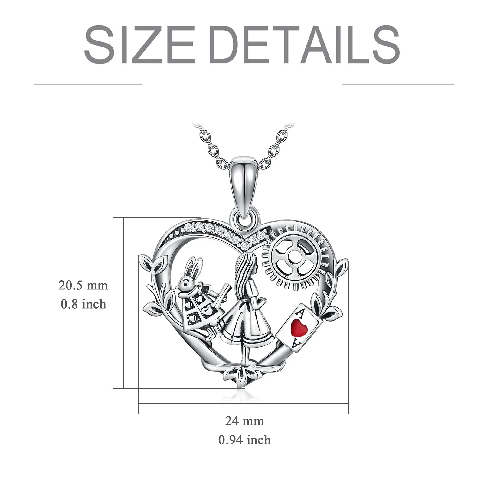 Alice The Wonderland Movie Same Necklace Cute Animal Rabbit Heart Pendant Choker Alice Jewelry Girl Trendy Necklace for Women