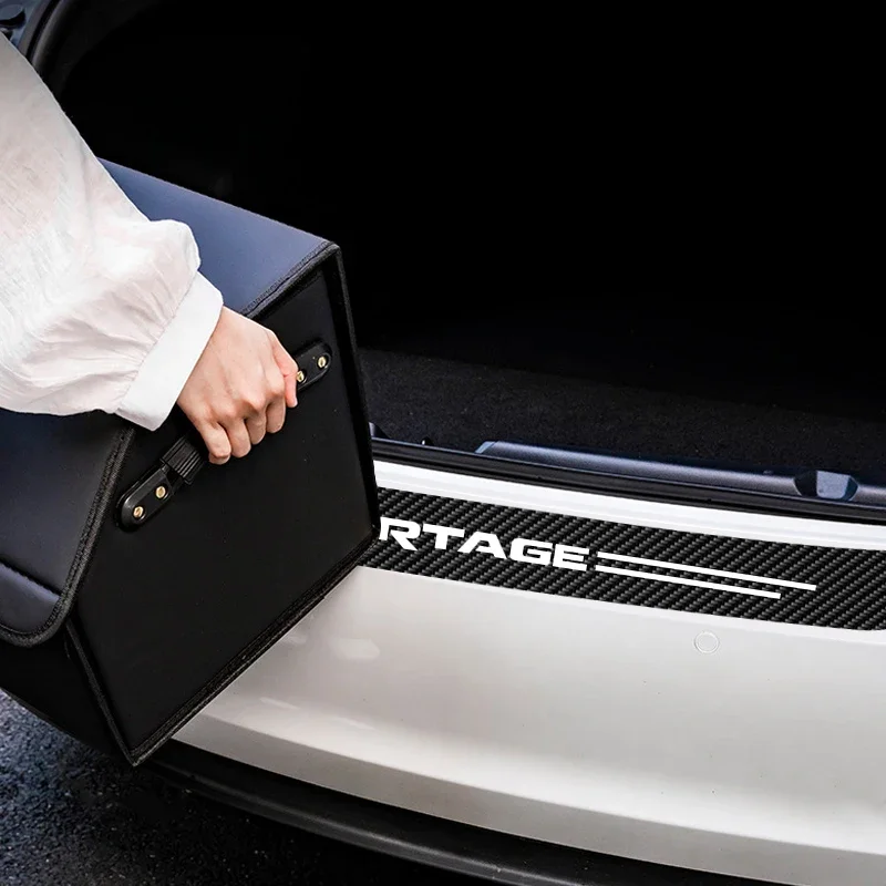 لكيا سبورتاج PHEV AWD GT-Line X-Line HEV سيارة الجذع لوحة بالية ألياف الكربون حامي ملصق المصد الخلفي المضادة للخدش مائي