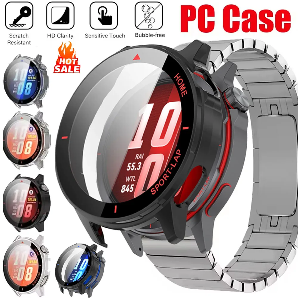 PC Case＋HD Glass for Huawei Watch GT Runner 2 HD Scratch-resistant Screen Film Protective Case for Huawei Watch GT Runner 2 Belt