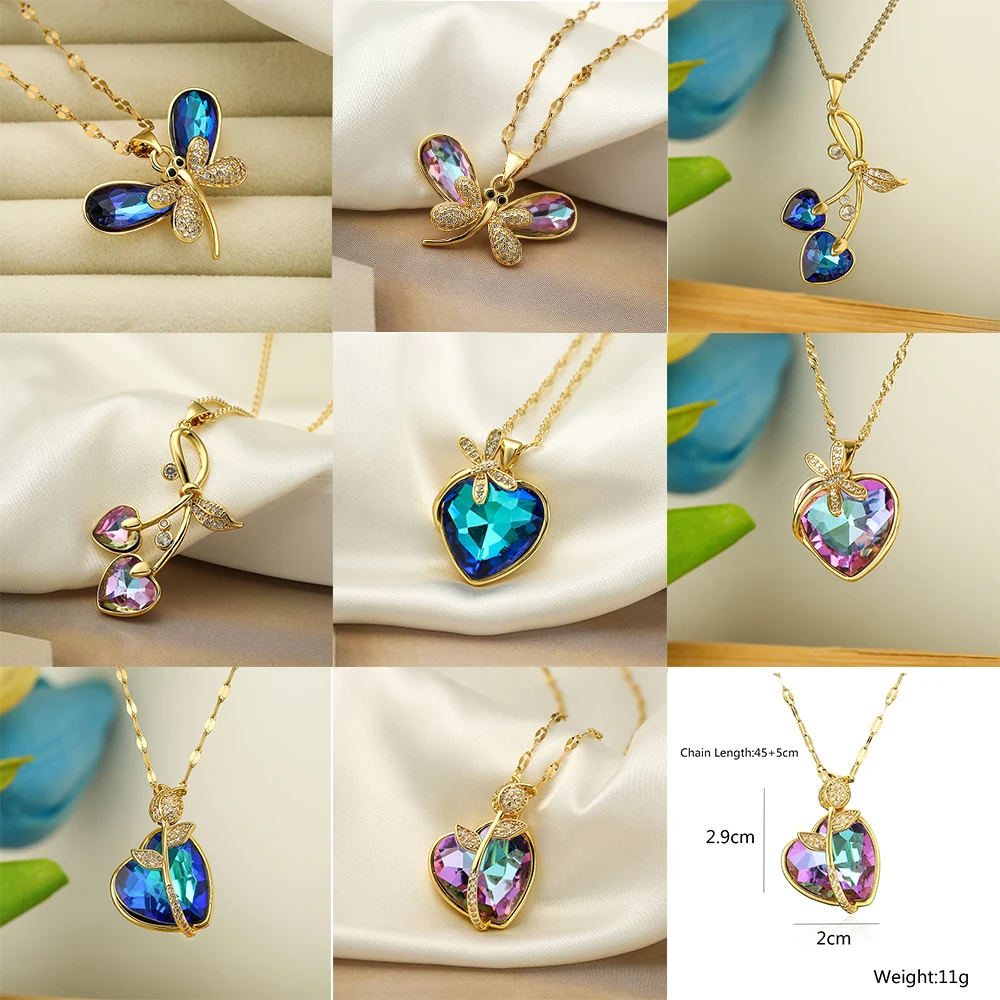 High Quality Cubic Zirconia Necklaces For Women, Gold Color Flower Pendant With AAA CZ Stone,Elegant Dating Jewelry Gift