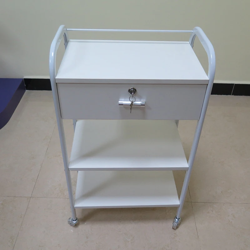 Carrello portautensili di stoccaggio pratico carrello ausiliario professionale portatile bianco con ruote Carro Peluqueria Salon Furniture MQ50TC