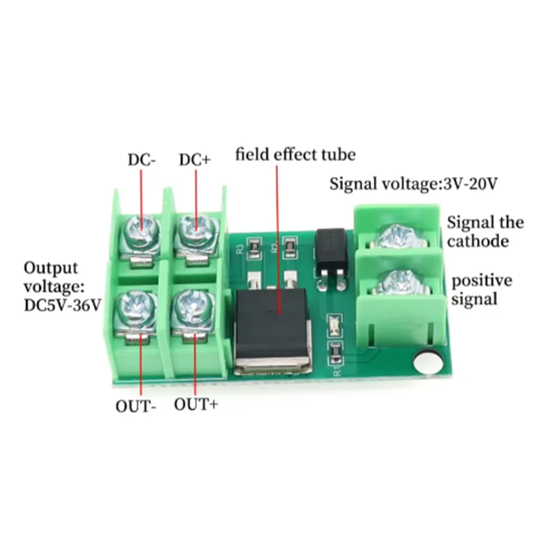 Panneau de commande de commutateur de déclenchement d'impulsion électronique DC 5V-36V, pilote de Module à effet de champ MOS FET pour pompe à moteur LED