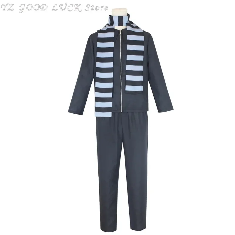 Film GRU costume cosplay papà Gru maschere maschera cospaly per uomo cappotto pantaloni Sciarpa travestimento festa fantasy abiti Halloween dress-up