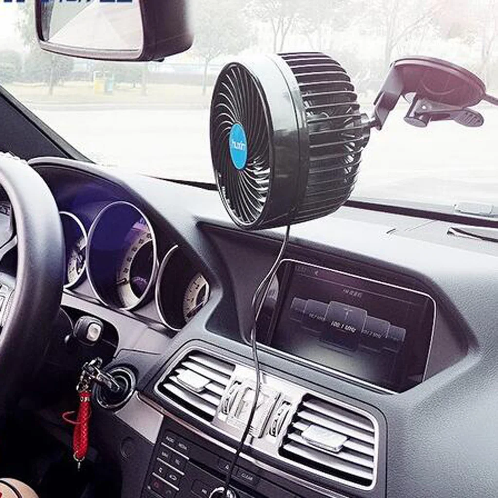 6\'\'  24V Car Part Windshield Electric Fan Cooling System Strong winds Universal Sucker single head Car Adjustable Electric Fan