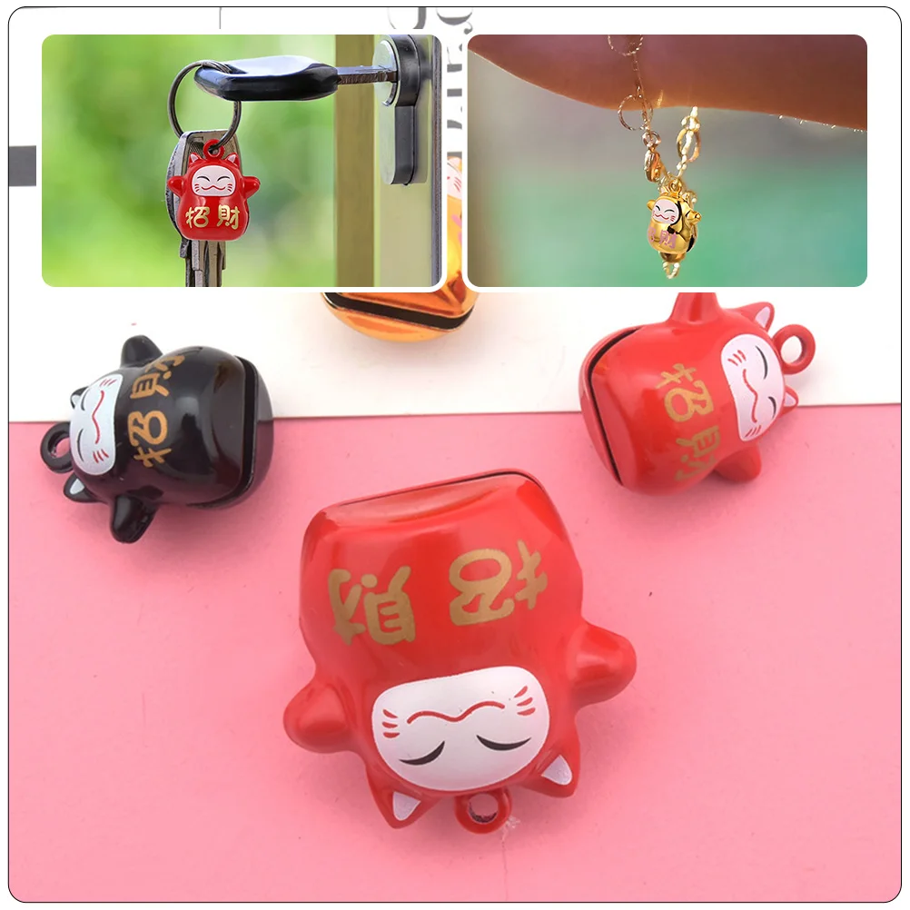 

9pcs Copper DIY Bell Cat Decor Unique Luck Charms Painted Silk Bells Pendant Accessories Lightweight Portable