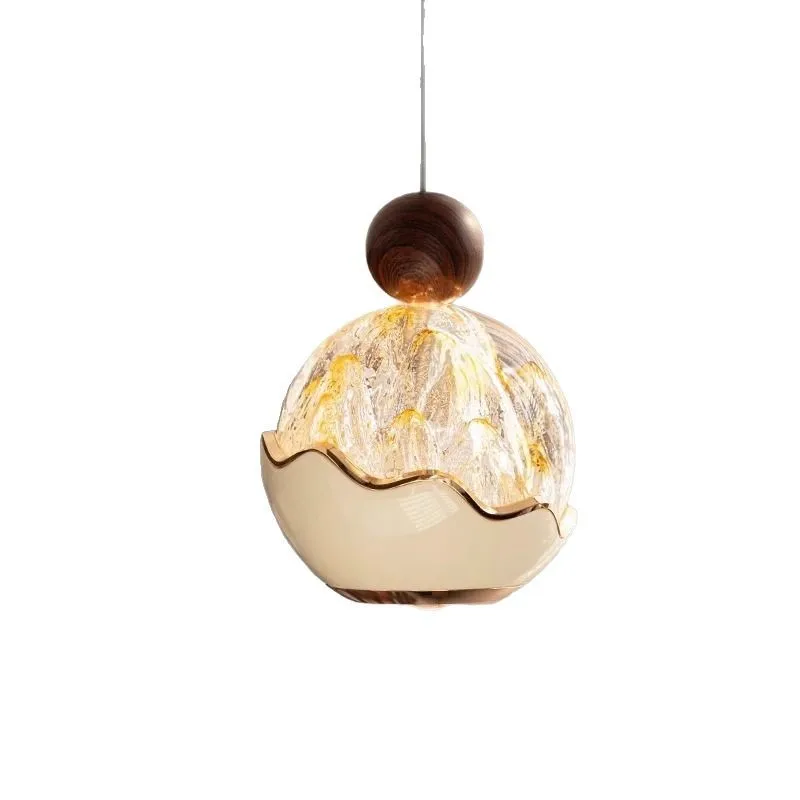 

Medieval style bedside small chandelier entrance bedroom light luxury iceberg can be lifted and lowered hand sweep