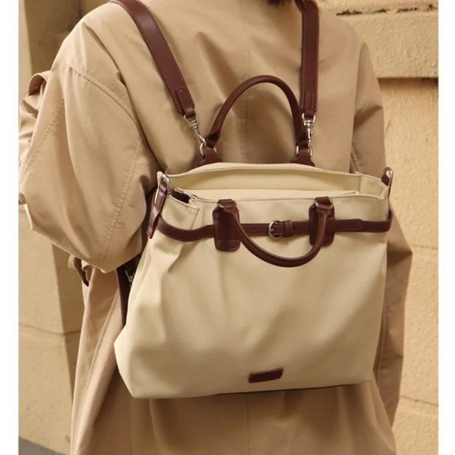 MOTAORA Luxury Look Tote Bag for Women Commuter Work Bag with Belt Buckle & Top Handle, Women Backpack For 12 Inch IPAD