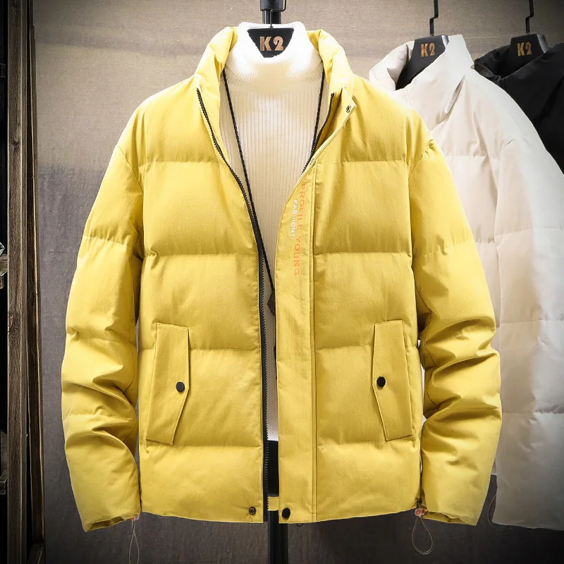 New 2023 Winter Parkas Men Casual Slim Fit Outwear Waterproof Warm Thicken Outwear Male Thick Coat Yellow Beige Plus Size 4XL