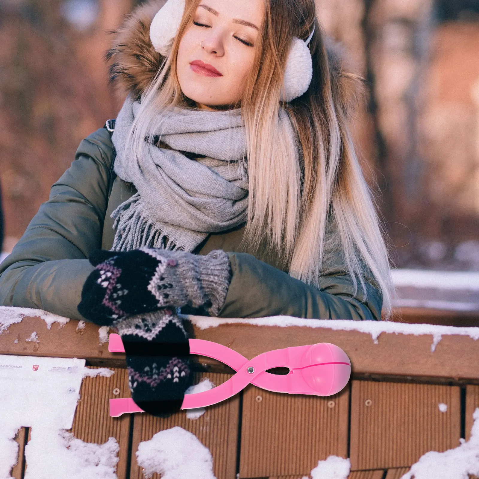 3pcs Maker Kids Winter Outdoor Snow Ball Clip Wet Sand Mud Play Easy Use Flexible Handle Warm Hands Game Gift