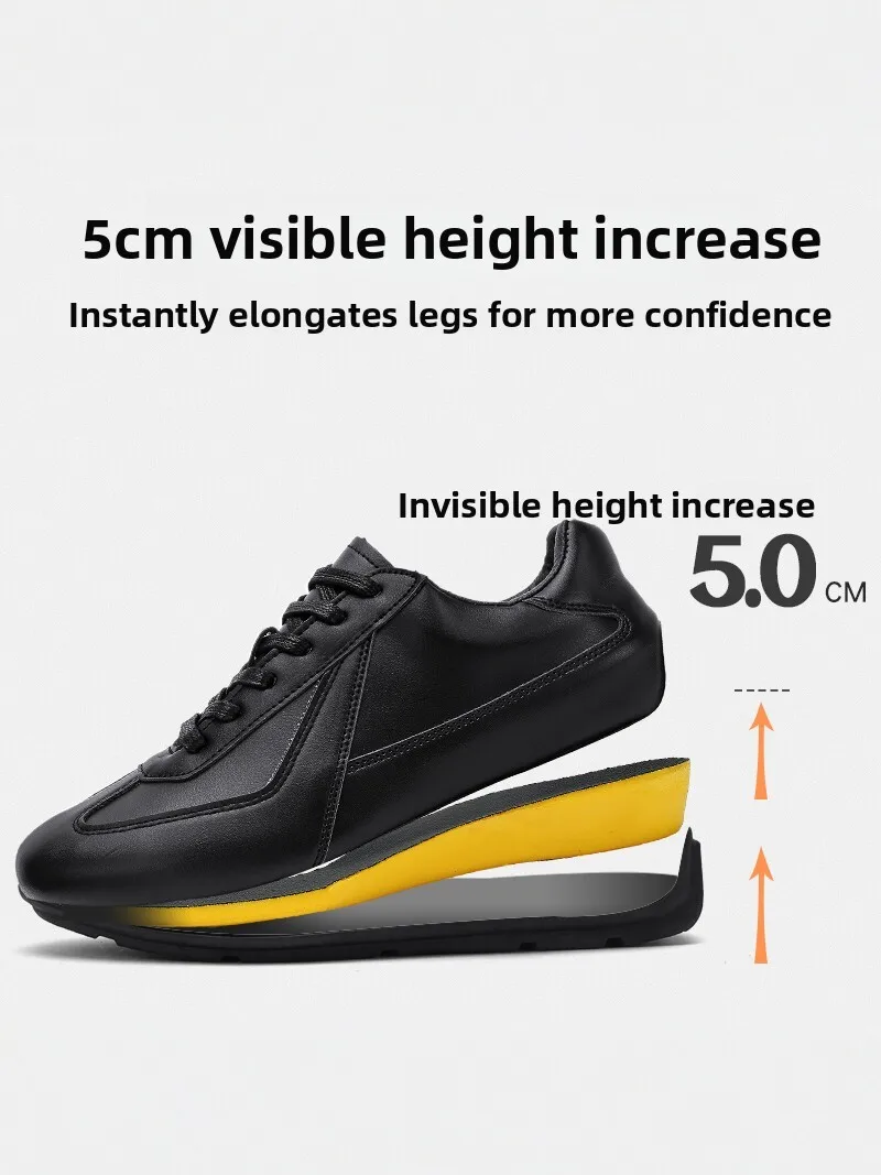 Men's Casual Sport Shoes Fall Fashion Brand High Sensation All-Match Lightweight Soft Bottom Anti-Slip Black Agan Shoes