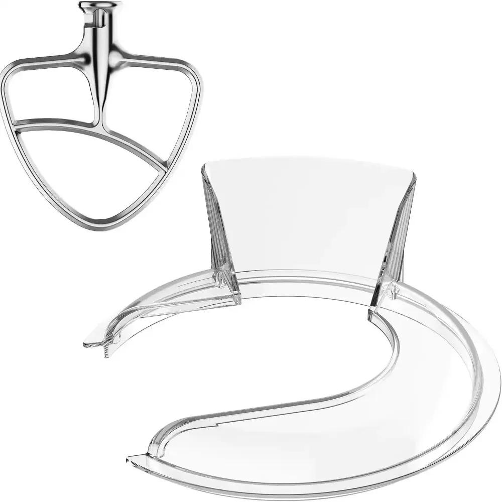 

Flat Beater Paddle and Pouring Shield Ecure Fit Splash Guard for 4.5-5QT KitchenAid Tilt-Head Stand Mixers Bowl