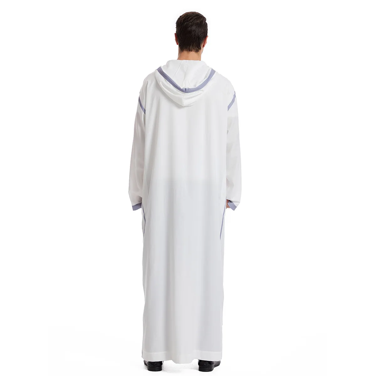 Suadi Arabo Mens Thobe Jubba Robe Con Cappuccio Abbigliamento Musulmano Arabo Thobe Caftano Ropa Arabe Islamico Thobe Abaya Uomini Caftano