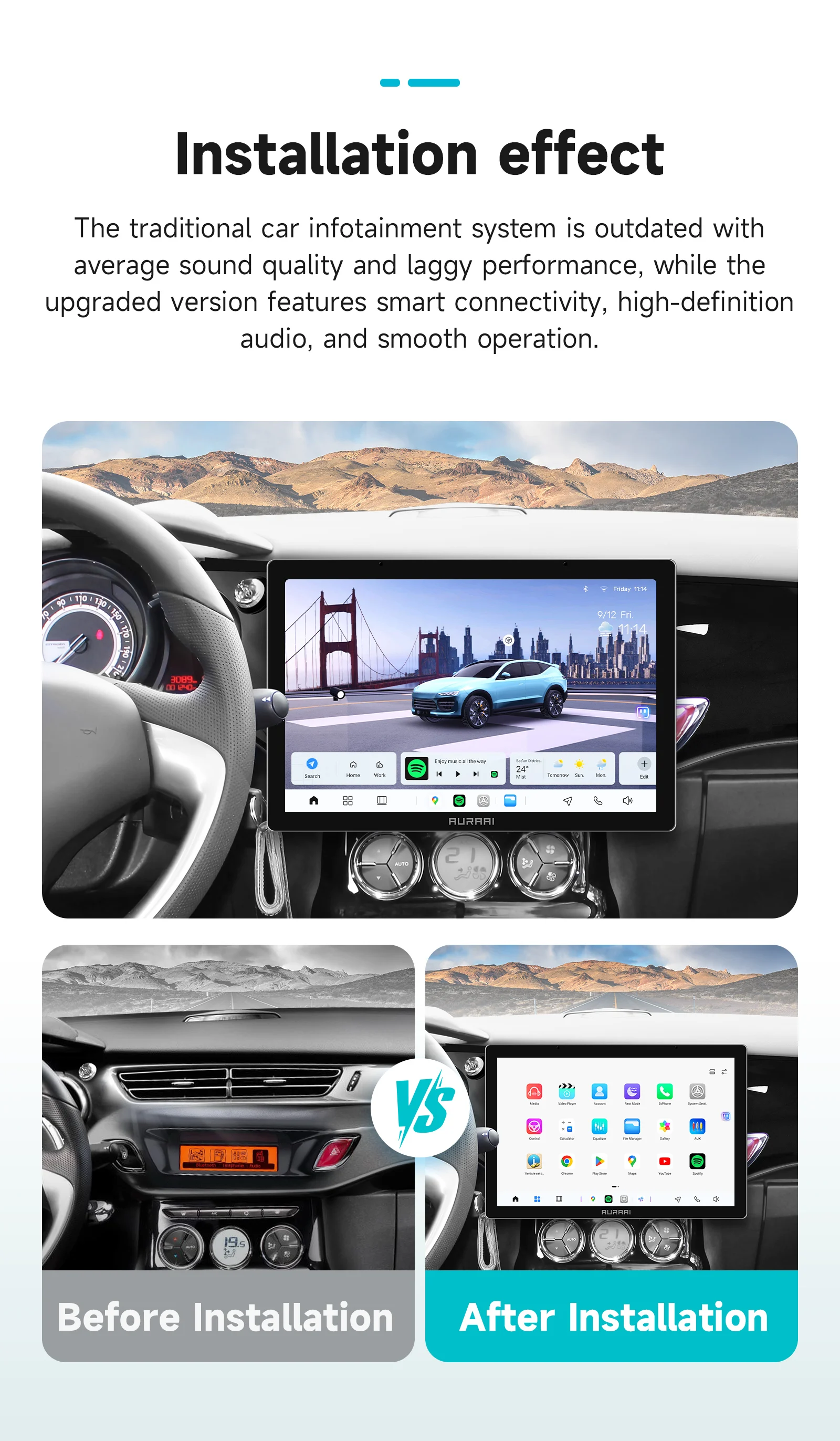 8+256G Carplay Android Autoradio für Citroen C3 DS3 2010 - 2016 Multimedia-Player 2K Intelligenter Bildschirm ADAS 360-Grad-Kamera – Detail 3