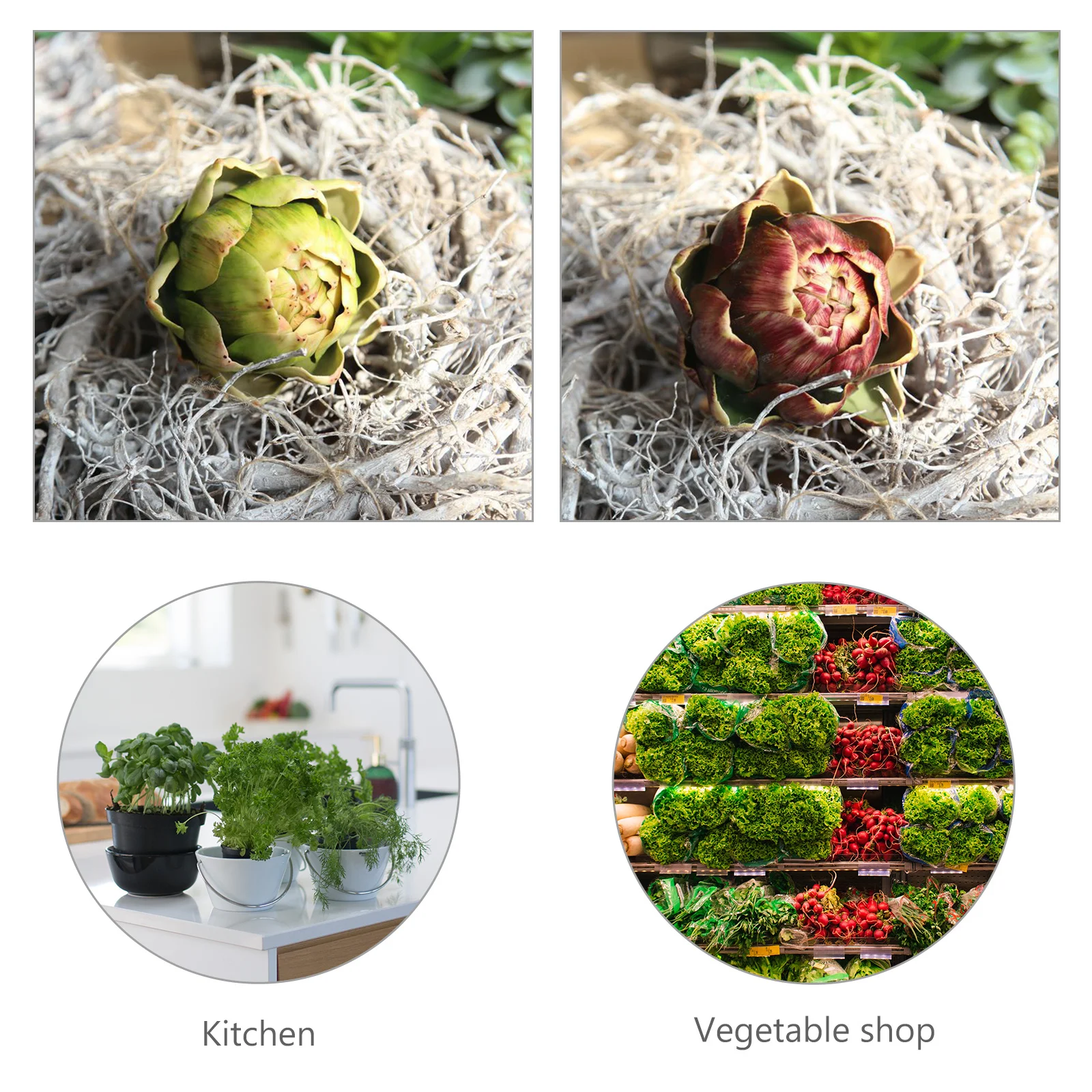 

2Pcs Faux Artichokes Artificial Decoration Simulation for Kitchen Home Restaurant Office Food Shop Photo Prop Vegetable Decor