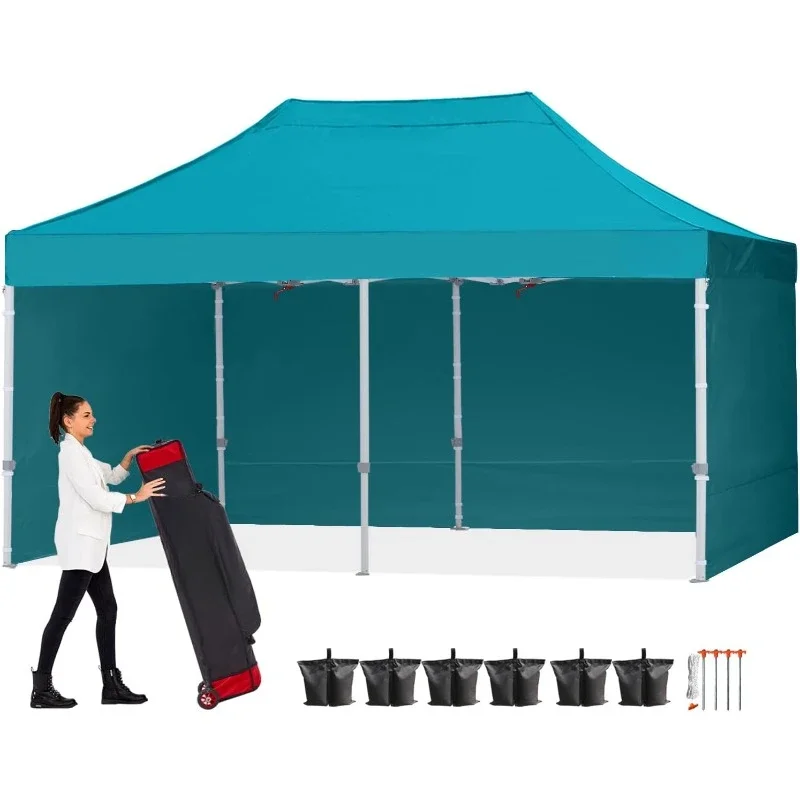 Easy Pop Up Canopy Tent with Sidewalls 10X20 Commercial -Series MULTIPLE USE OCCASIONS