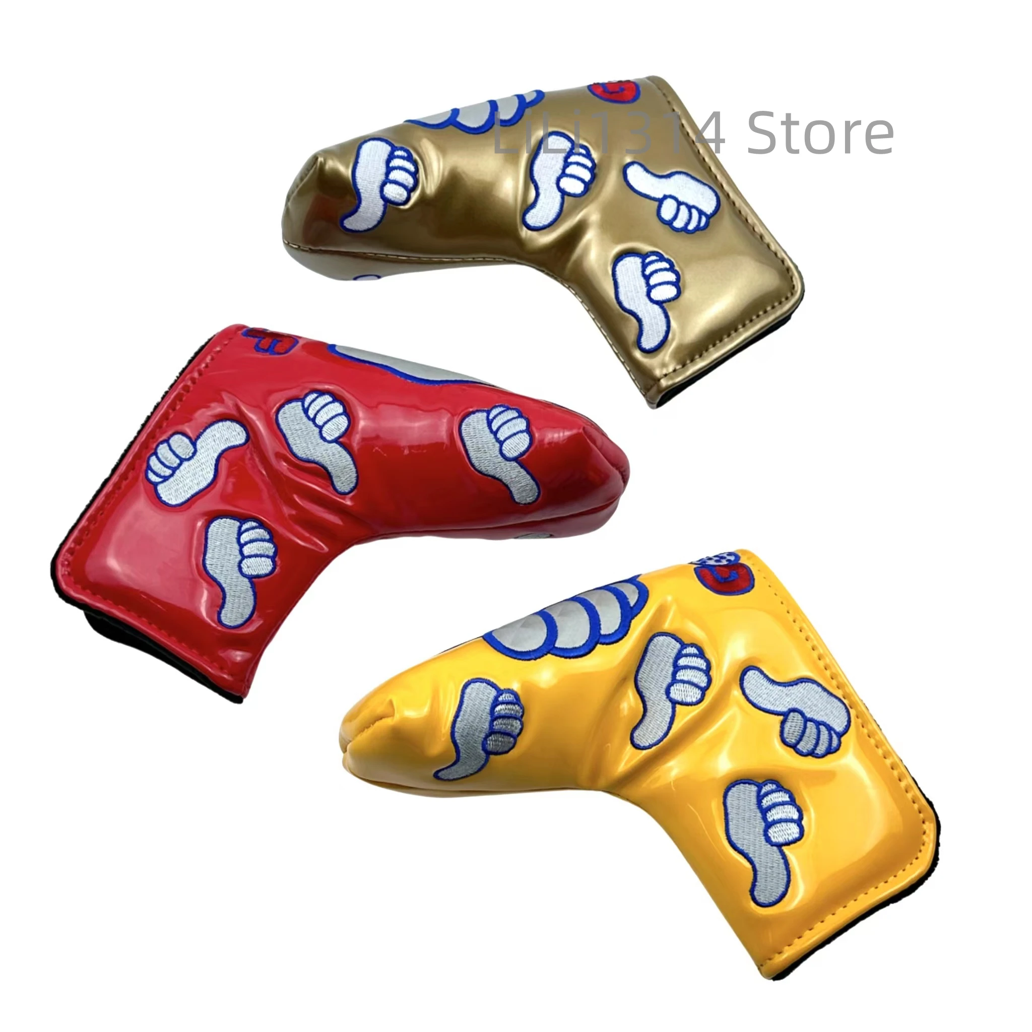 1pc Golf Putter Cover PU Leather thumb Pattern Golf Club Cover Blade Putter Cover Protector with Magnet Closure