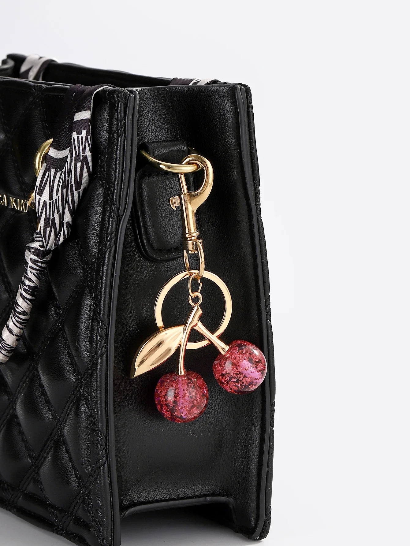 Cherry sleutelhangers tas charme rood roze kristal fruit hanger sleutelhanger voor vrouwen meisje sleutel accessoires cadeau